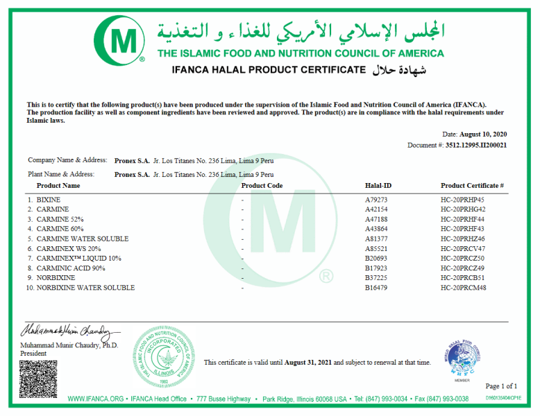 Halal Certificate.
